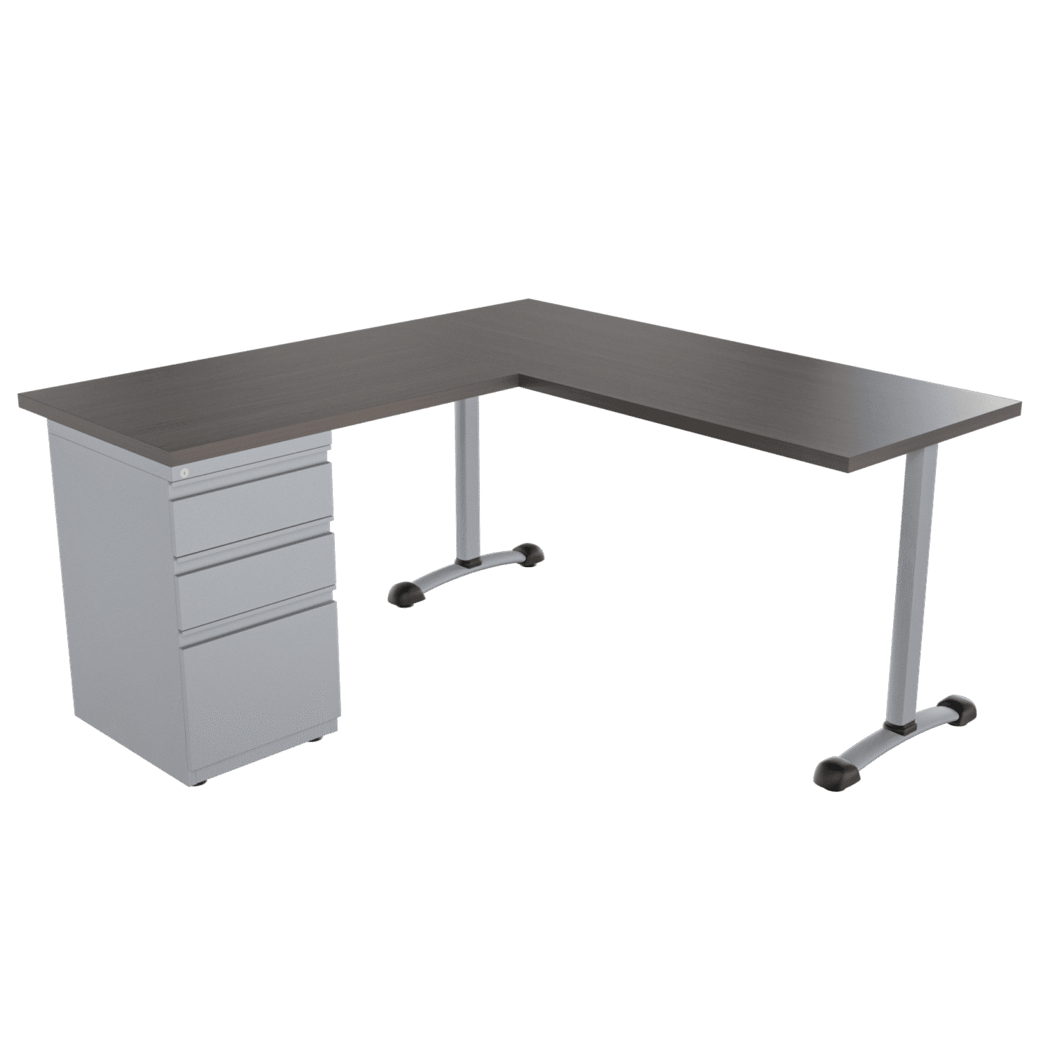 Escritorio en L – Italia – grey oak – gris mate