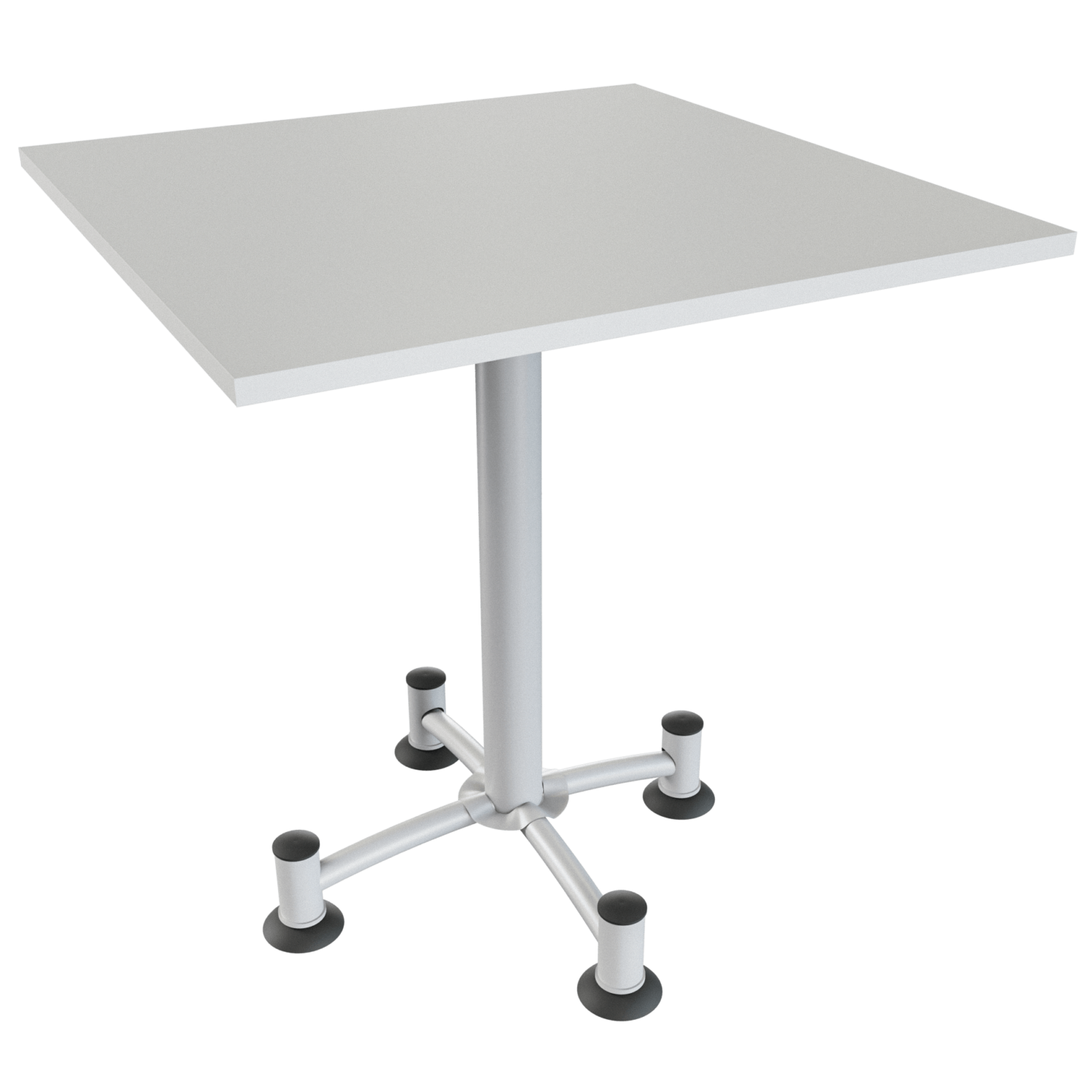 Mesa polux cuadrada – blanco – gris brillante