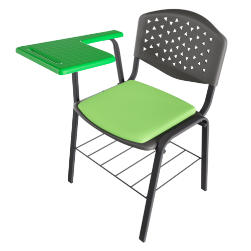 Silla Prisma tapizada – Verde – negro mate v2a