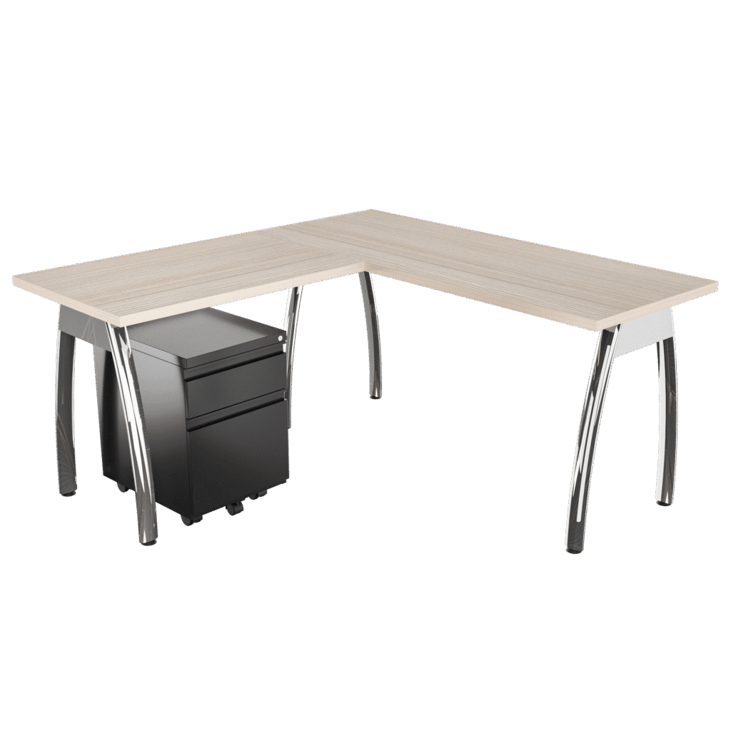 Escritorio Alpha en L con archivador 1X1