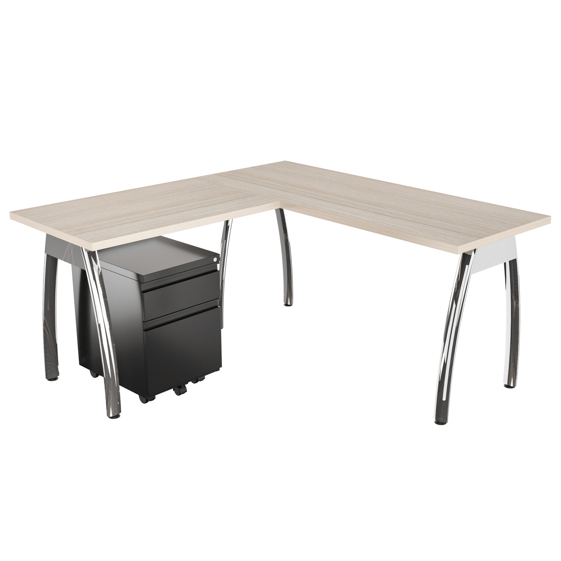 Escritorio Alpha en L con archivador 1X1