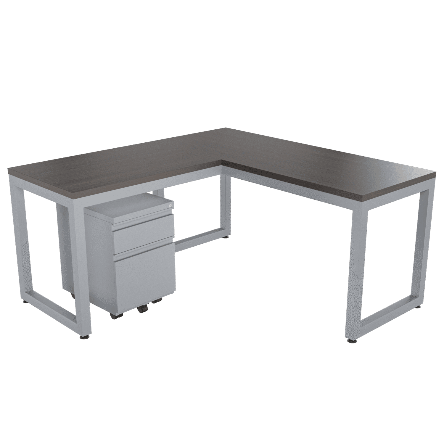 Escritorio en L- Damasco – Grey oak – gris mate