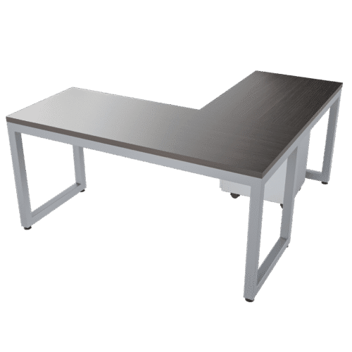 Escritorio en L- Damasco – Grey oak – gris mate V3