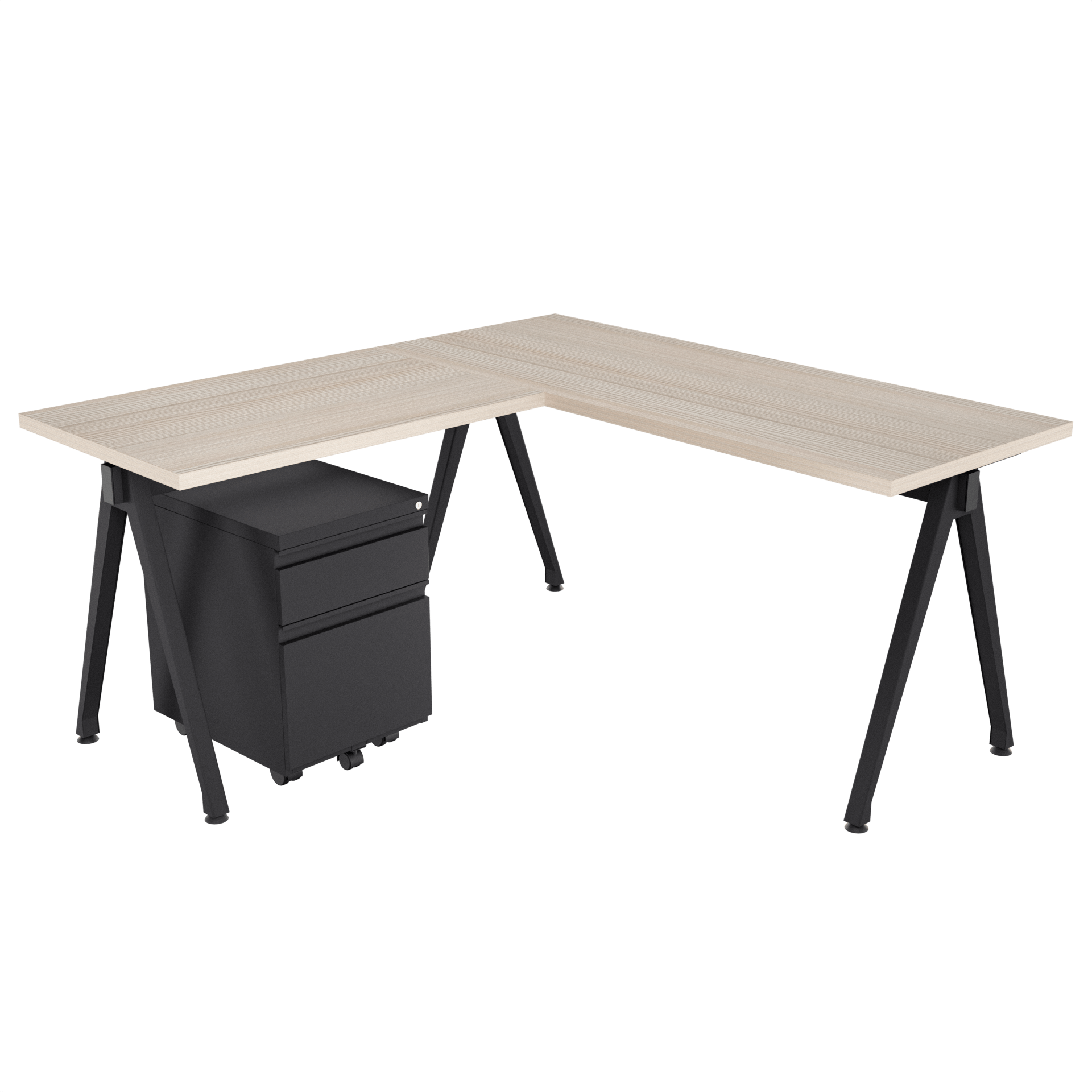 Escritorio Delta en L con archivador 1X1