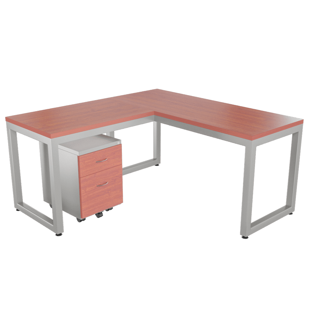 Escritorio Damasco en L con archivador 1X1 frente madera