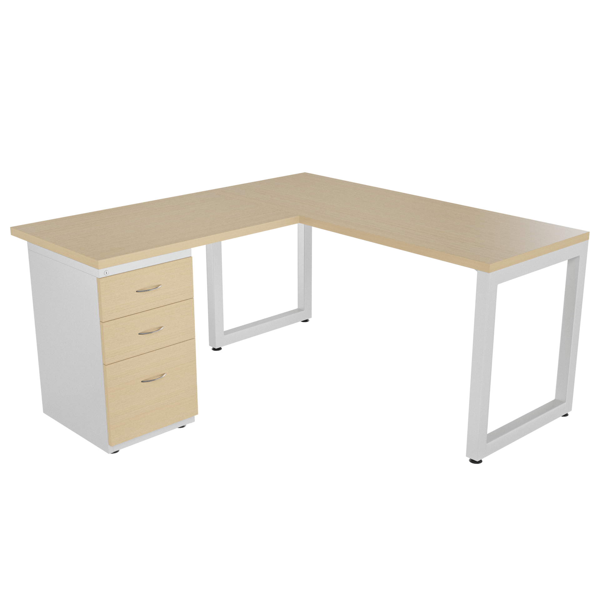 Escritorio Pikazzo Cerrada en L con archivador 2X1 frente madera