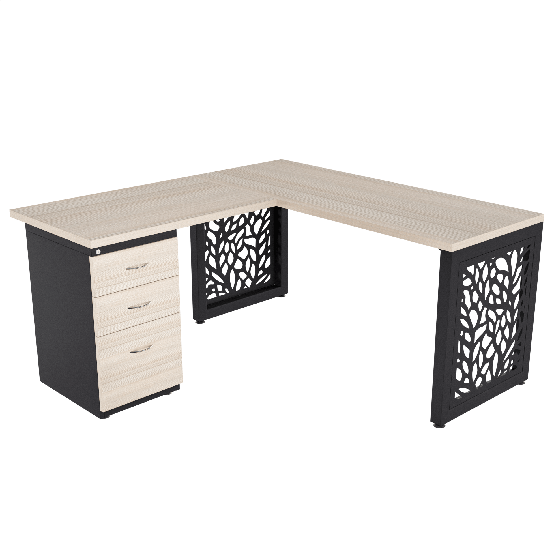 Escritorio Pikazzo Forest en L con archivador 2X1 frente madera