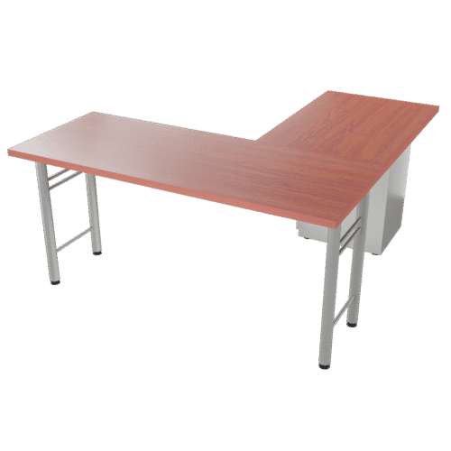 Escritorio en L- H 1.9 – Cerezo – gris brillante V3