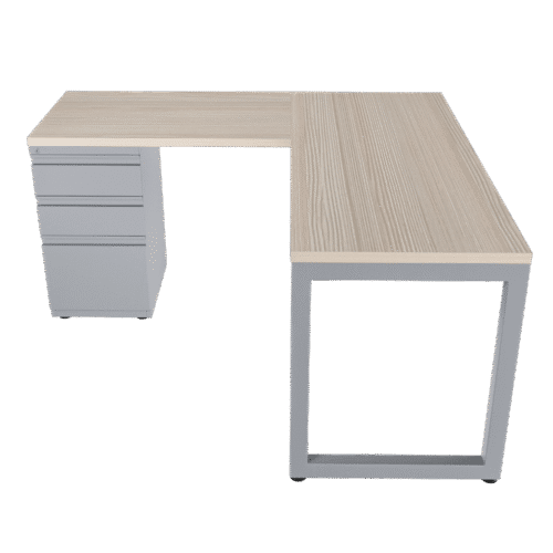 Escritorio en L – Pikazzo Cerrada – Larice 3D – gris mate V2