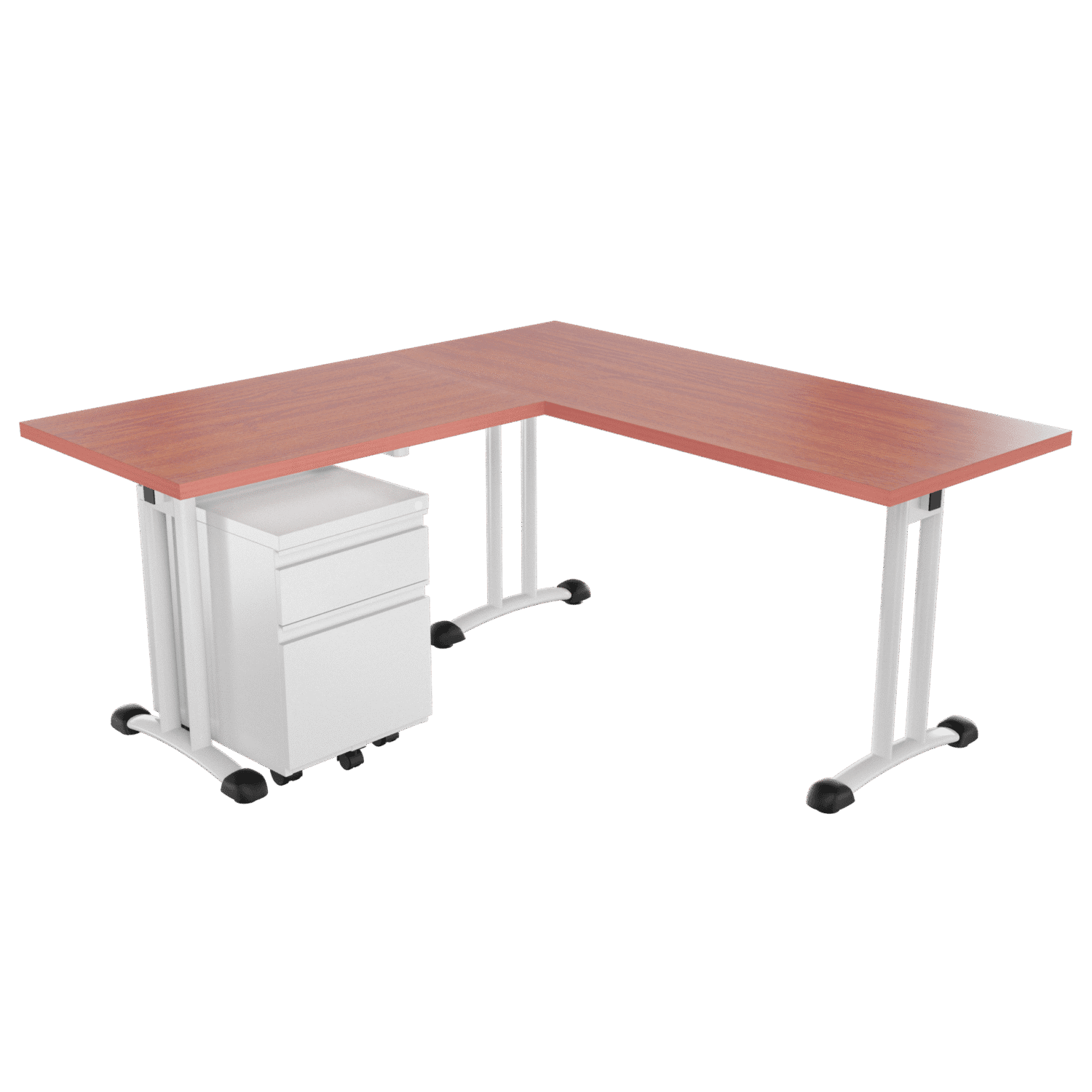 Escritorio en L- Royal – Cerezo – Blanco