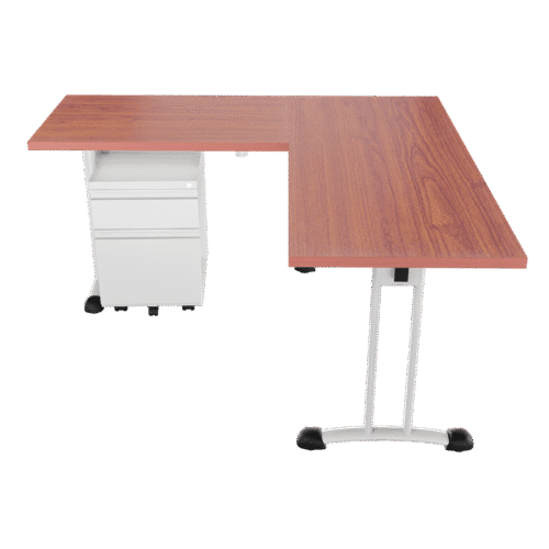 Escritorio en L- Royal – Cerezo – Blanco V2