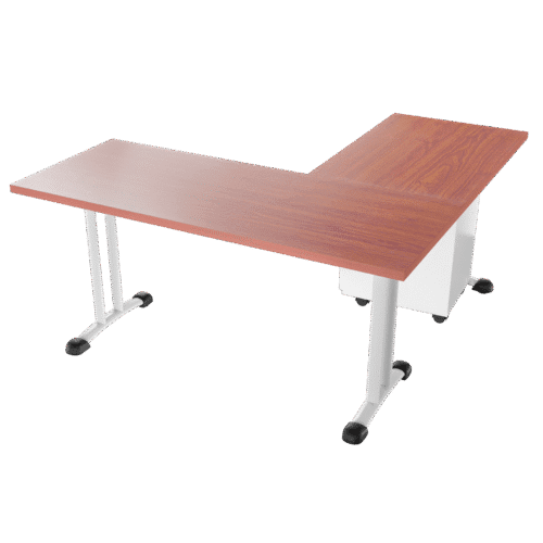 Escritorio en L- Royal – Cerezo – Blanco V3