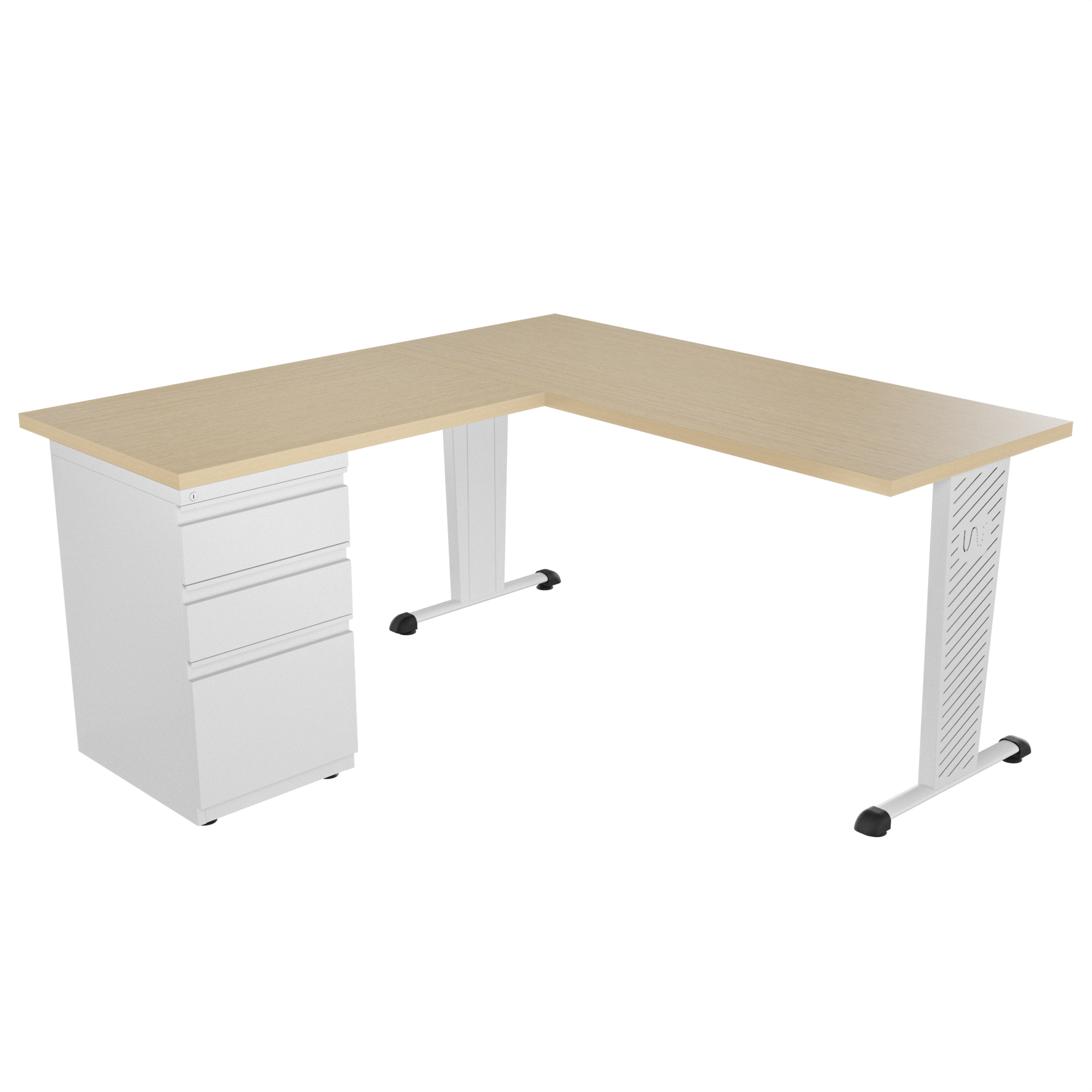 Escritorio Tower en L con archivador 2X1