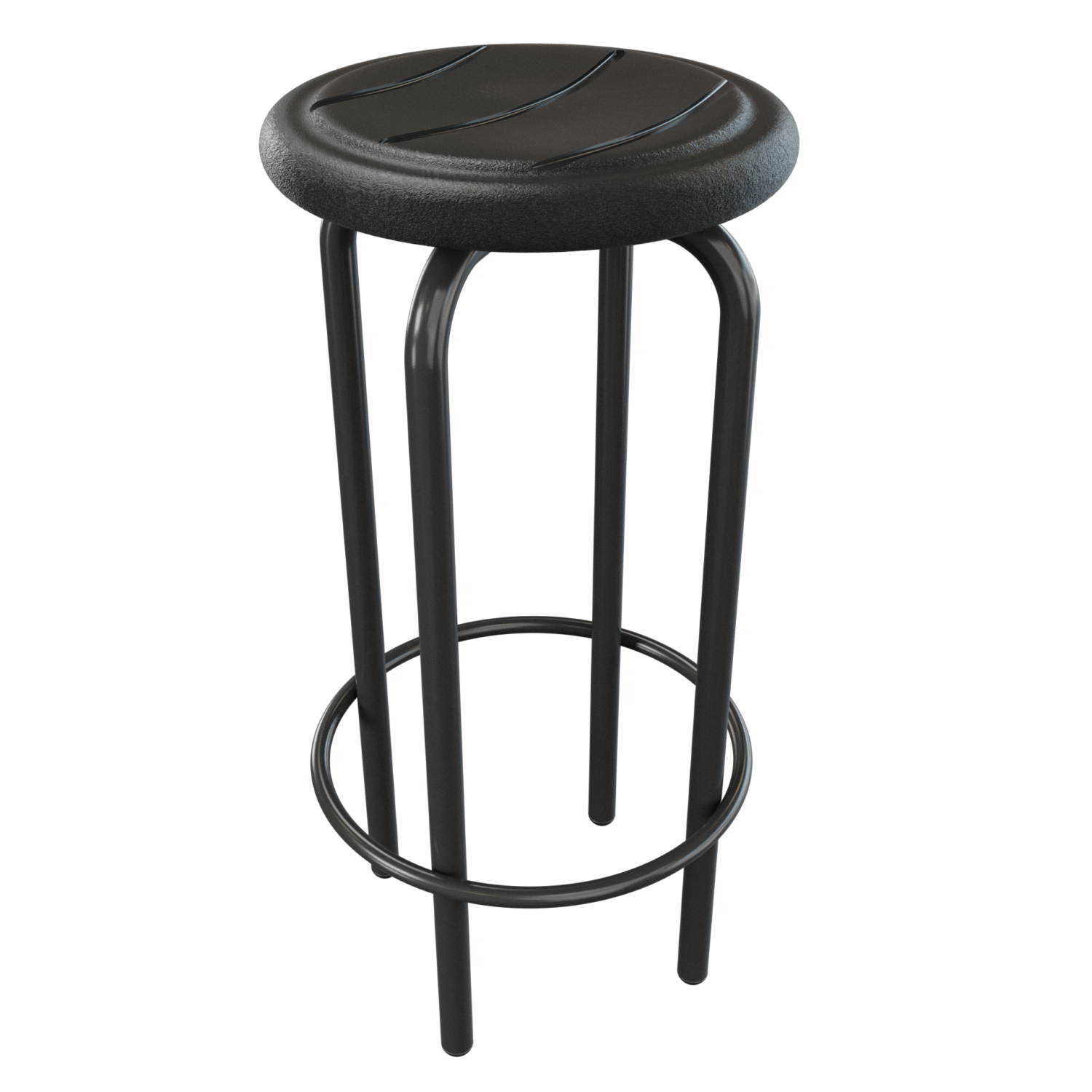 Butaco asiento poliuretano – negro brillante