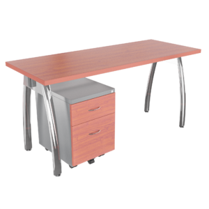 Escritorio Alpha recto con archivador 1X1 frente madera