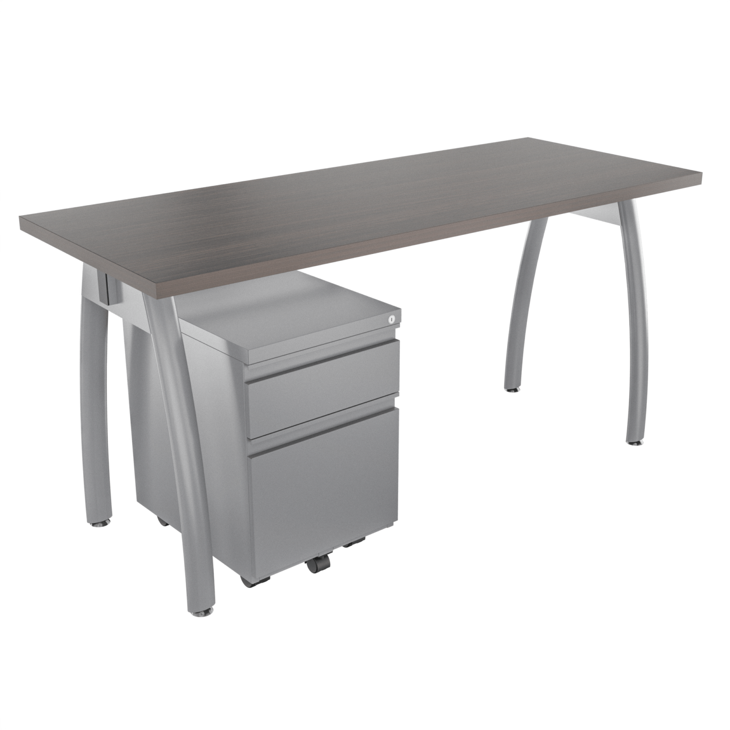 Escritorio Recto Alpha – grey aok – gris brillante