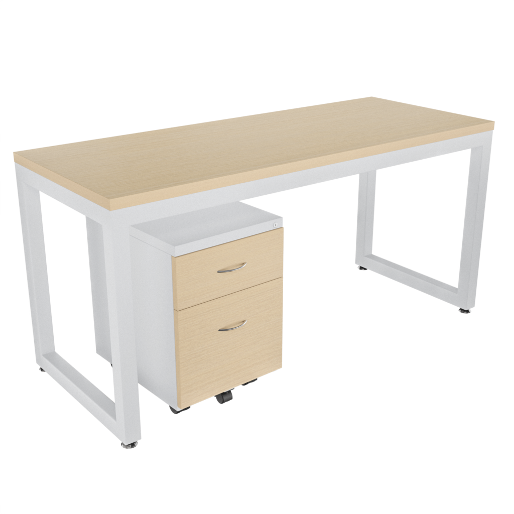 Escritorio Damasco recto con archivador 1X1 frente madera