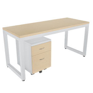 Escritorio Damasco recto con archivador 1X1 frente madera