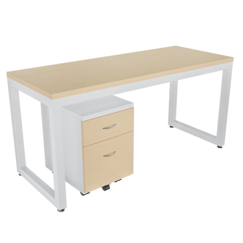 Escritorio Damasco recto con archivador 1X1 frente madera