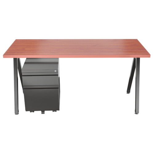 Escritorio Recto Delta – Cerezo – negro brillante V2