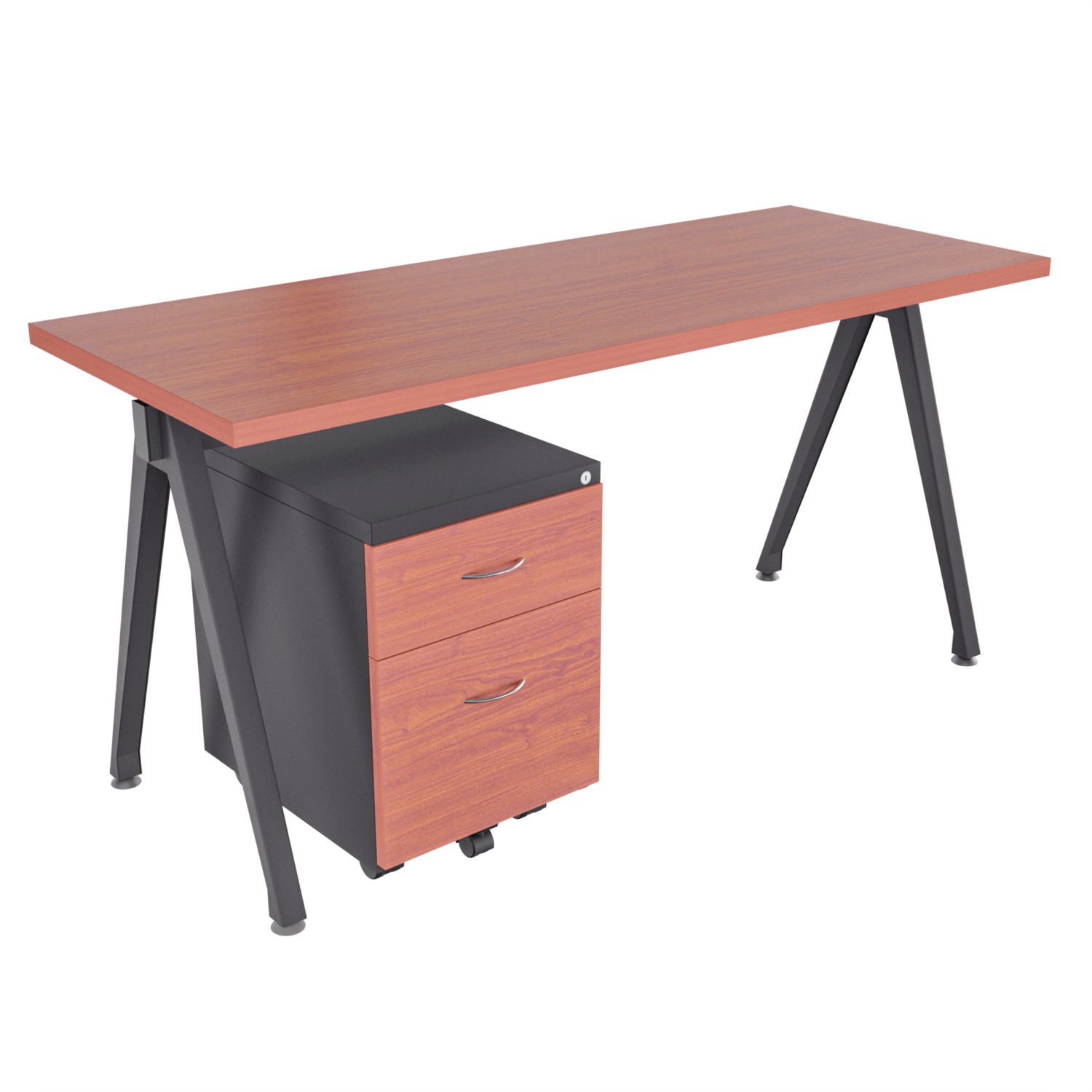 Escritorio Recto Delta FM – Cerezo – Negro mate