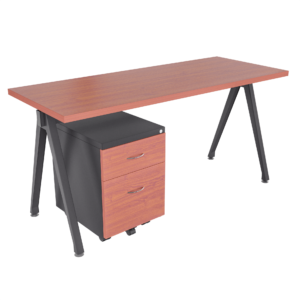 Escritorio Delta recto con archivador 1X1 frente madera