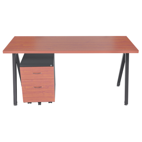 Escritorio Recto Delta FM – Cerezo – Negro mate V2