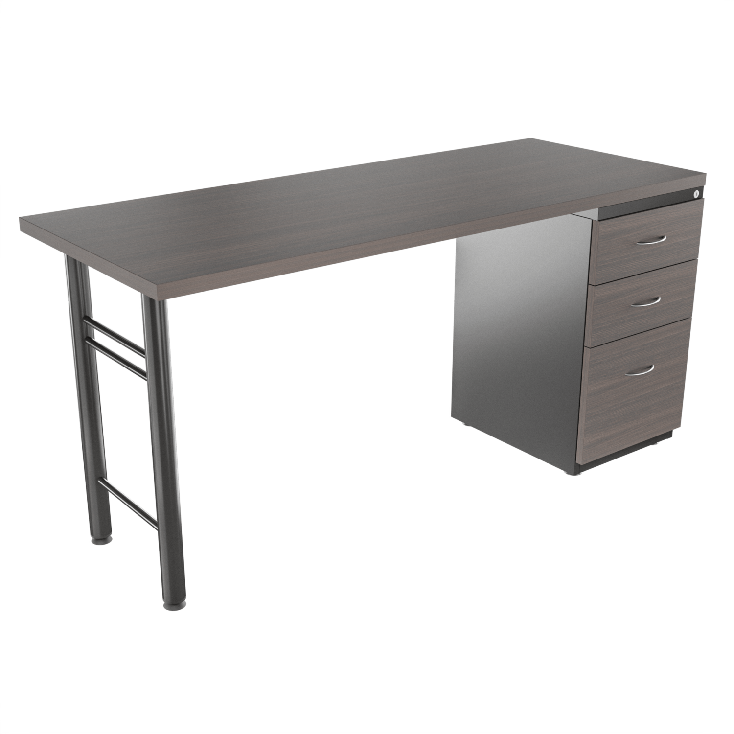 Escritorio Recto H 1.9 FM – Grey Oak – Negro brillante