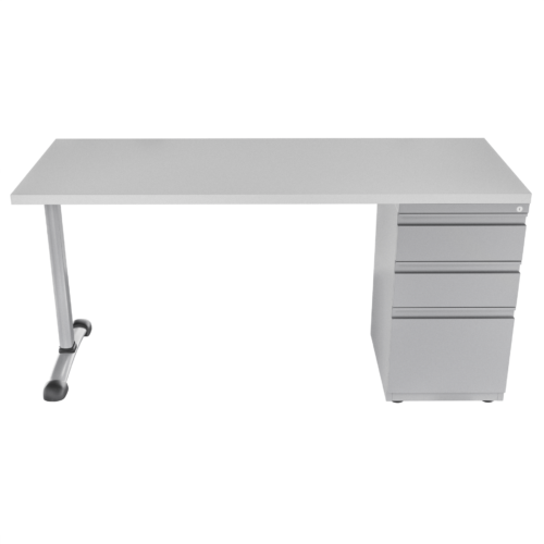 Escritorio Recto Italia – Blanco – gris tornado V2