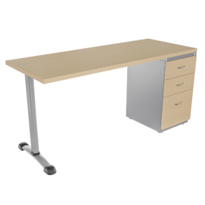 Escritorio Italia recto con archivador 2X1 frente madera