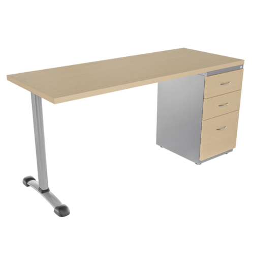 Escritorio Italia recto con archivador 2X1 frente madera