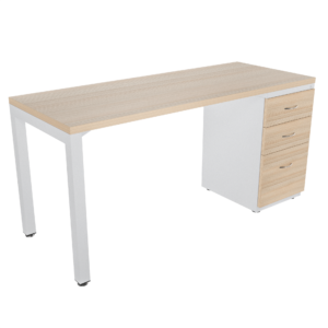 Escritorio recto Pikazzo abierta con archivador 2X1 frente madera