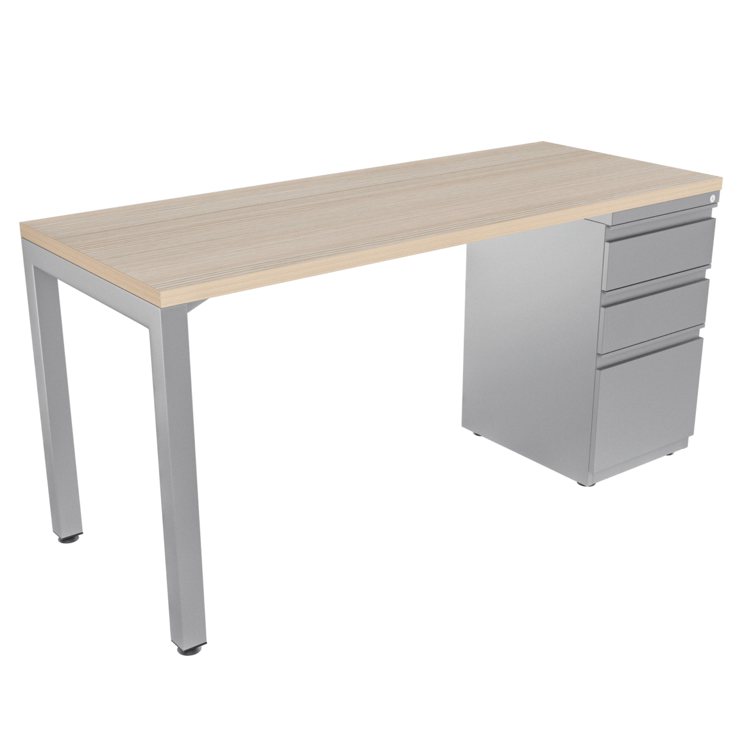 Escritorio Recto Pikazzo Abierta FM – larice 3D – gris brillante