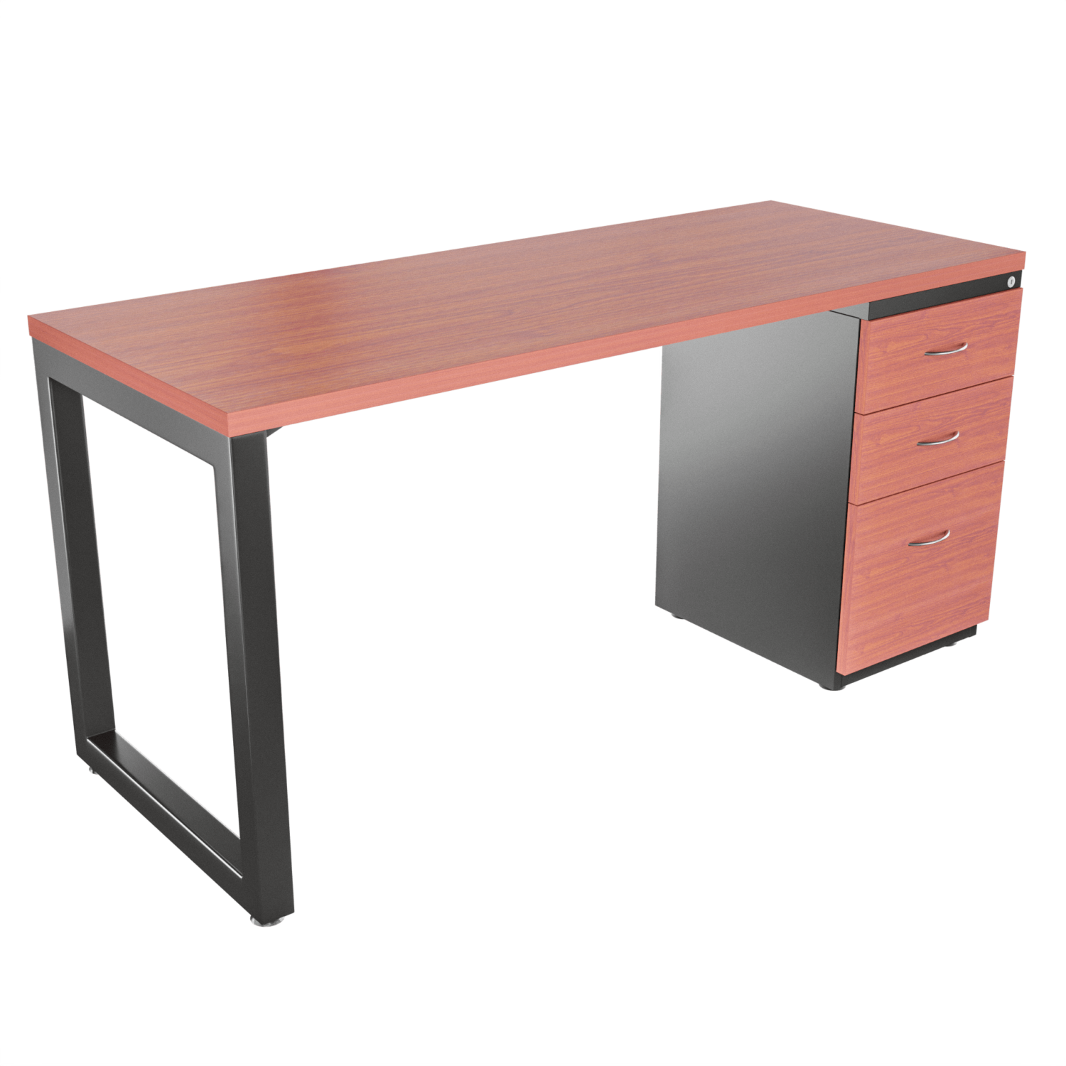 Escritorio Recto Pikazzo cerrada FM – Cerezo – Negro brillante