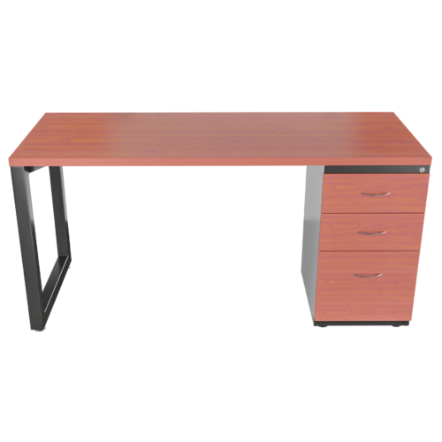 Escritorio Recto Pikazzo cerrada FM – Cerezo – Negro brillante V2