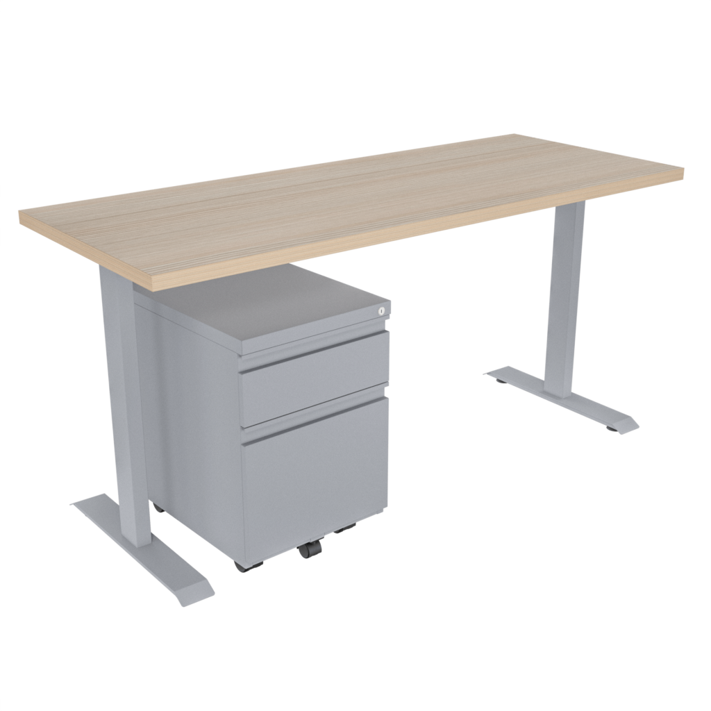 Escritorio Platino recto con archivador 1X1