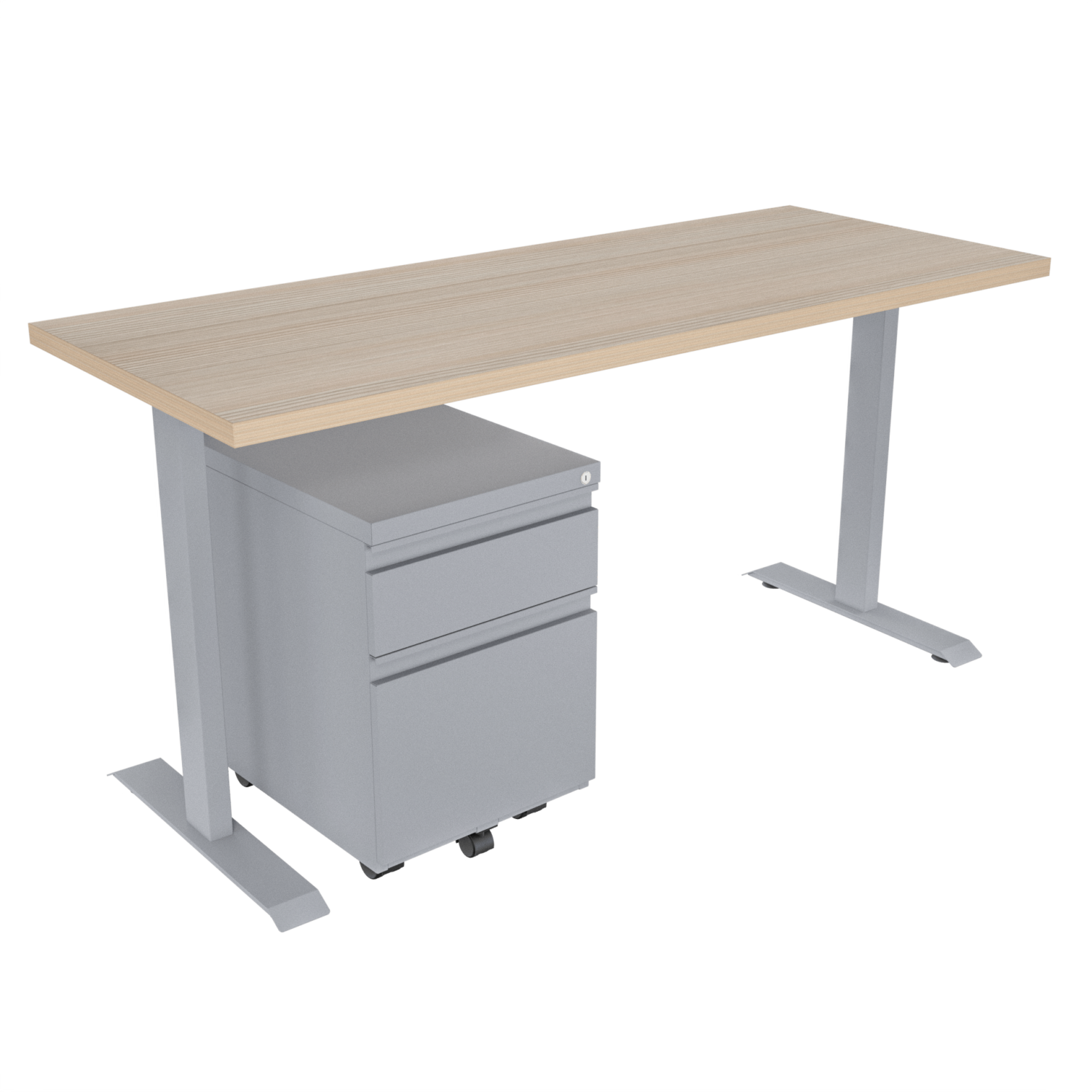 Escritorio Recto Platino – Larice 3D – gris mate