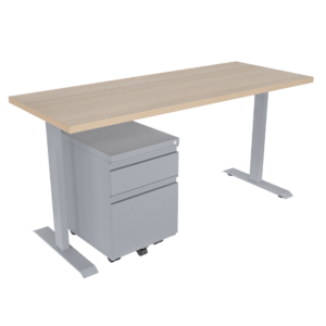 Escritorio Platino recto con archivador 1X1