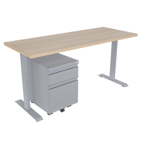 Escritorio Platino recto con archivador 1X1