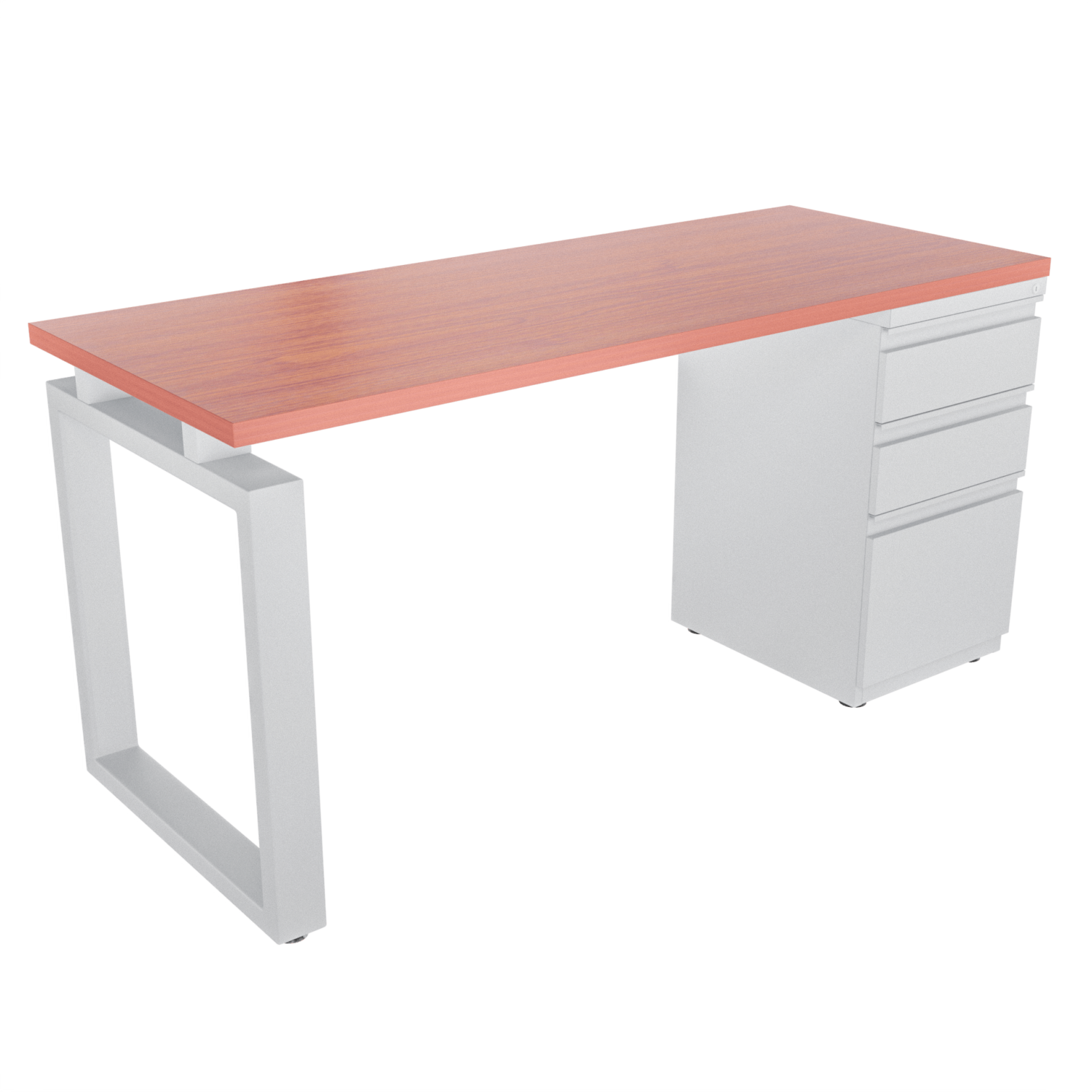 Escritorio Recto Qbex – Cerezo – Blanco