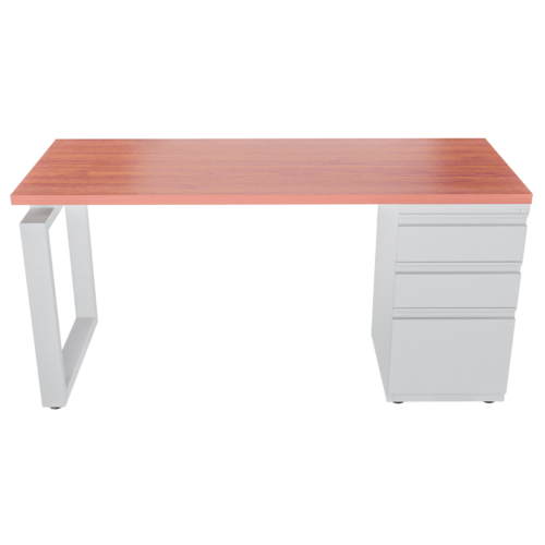 Escritorio Recto Qbex – Cerezo – Blanco V2