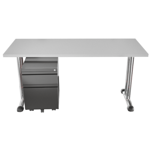 Escritorio Recto Royal – Blanco – Cromo V2