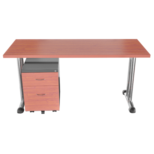 Escritorio Recto Royal FM – Cerezo – Chromo – Negro brillante V2