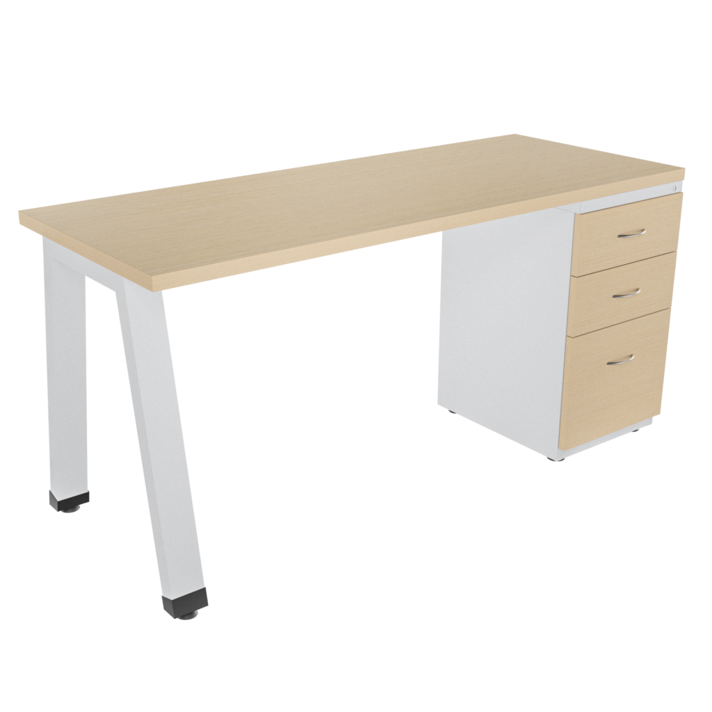 Escritorio recto Vega con archivador 2X1 frente madera