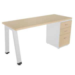 Escritorio recto Vega con archivador 2X1 frente madera