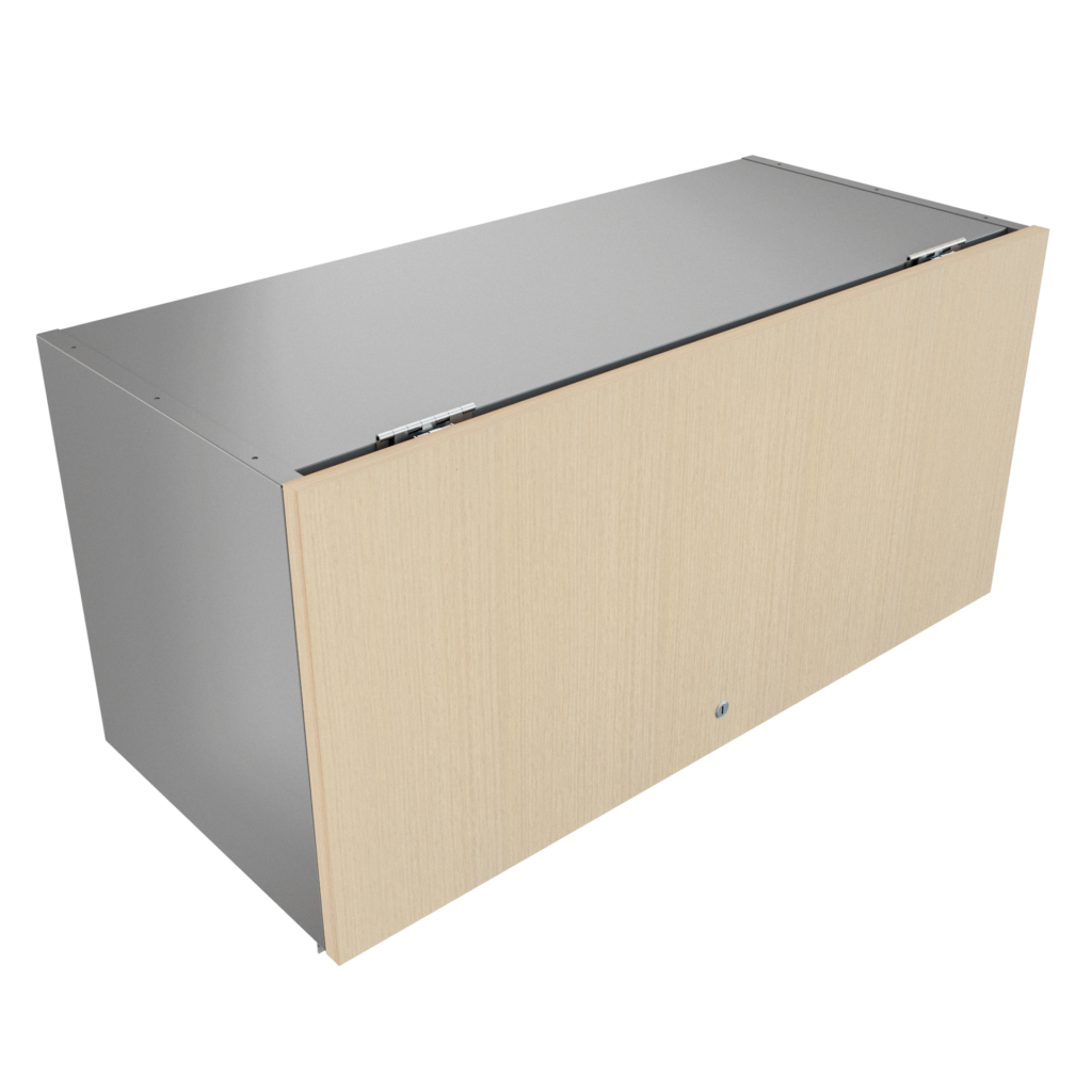 Gabinete aéreo metálico frente madera