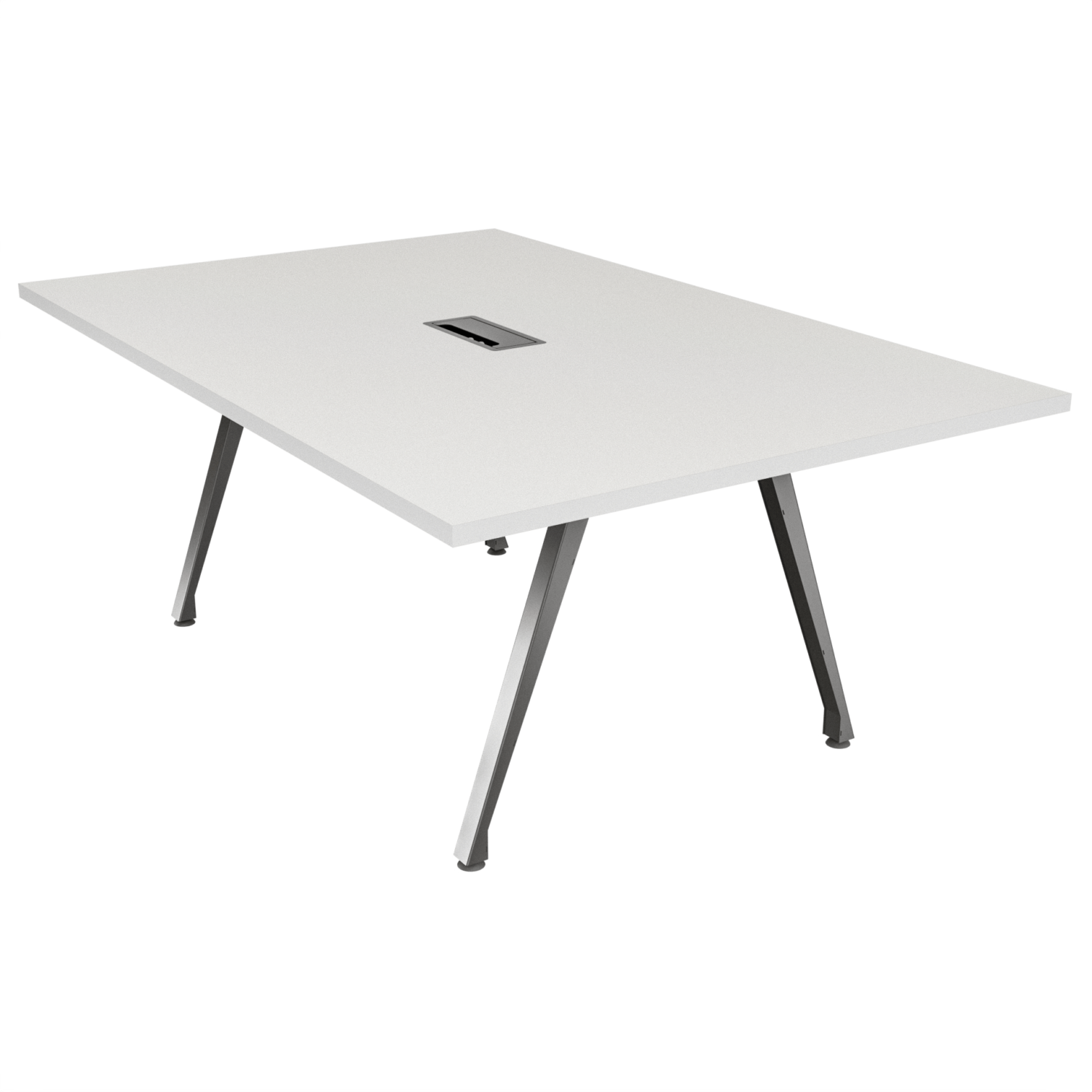 Mesa de juntas Delta – Blanco – Negro brillante