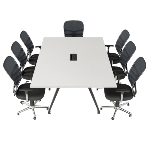 Mesa de juntas Delta – Blanco – Negro brillante V4