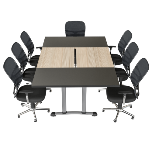 Mesa de juntas Italia doble – Larice – gris brillante V4