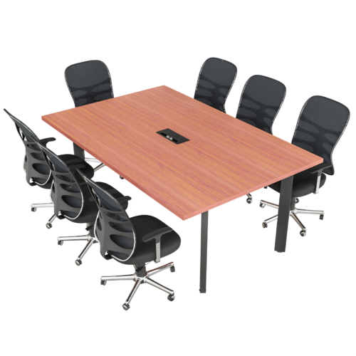 Mesa de juntas Valentna – Cerezo – Negro brillante V2